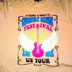 Vintage rock and roll country music festival t shirt circa 1991 unisex